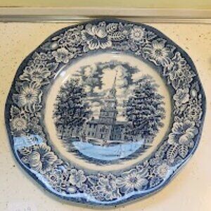1970's English Staffordshire Liberty Blue Decorative Plate